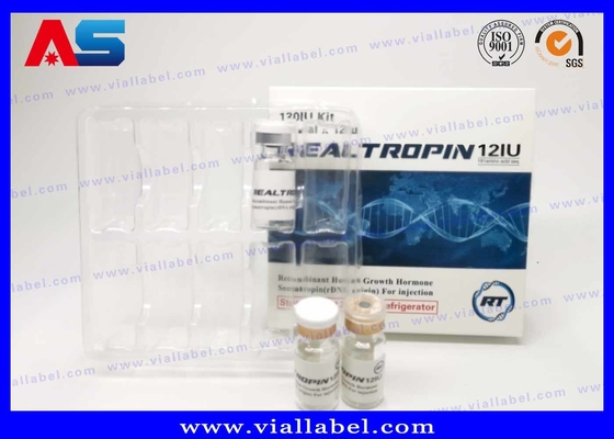 ফার্মাসিউটিক্যাল ডিজাইন প্রিন্টিং Somatropina Hcg 2ml Vial Box Packaging With Label বডি বিল্ডিং কাগজের প্যাকেজিং বক্স