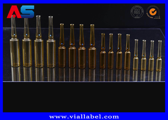 তরলের জন্য 1ml 2ml 3ml 4ml 5ml 10ml 20ml অ্যাম্বার ইনজেকশন বোতল
