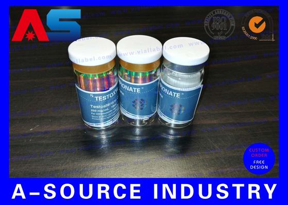 পেপটাইড / টির্জের জন্য ম্যাট ফিনিশ জলরোধী প্লাস্টিক ফার্মেসি বোতল লেবেল স্টিকার