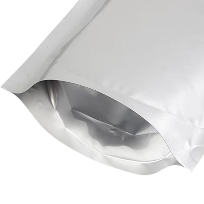 অ্যালুমিনিয়াম ফয়েল ব্যাগ MOQ 100pcs অ্যালুমিনিয়াম সিলভার জিপ লক ব্যাগ 50 ট্যাবলেট জন্য