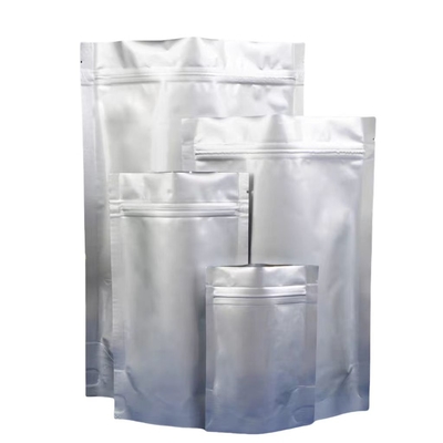 অ্যালুমিনিয়াম ফয়েল ব্যাগ MOQ 100pcs অ্যালুমিনিয়াম সিলভার জিপ লক ব্যাগ 50 ট্যাবলেট জন্য