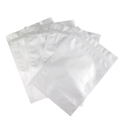 অ্যালুমিনিয়াম ফয়েল ব্যাগ MOQ 100pcs অ্যালুমিনিয়াম সিলভার জিপ লক ব্যাগ 50 ট্যাবলেট জন্য