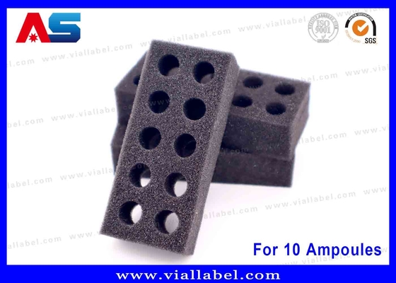 কালো ইভিএ ফোম অ্যামপুল ট্রে ∙ 10x1 মিলি নিরাপদ সঞ্চয়স্থান সমাধান চিকিৎসা ও পরীক্ষাগার ব্যবহারের জন্য