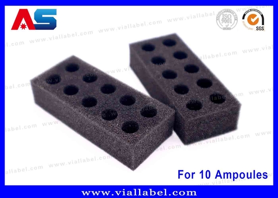 কালো ইভিএ ফোম অ্যামপুল ট্রে ∙ 10x1 মিলি নিরাপদ সঞ্চয়স্থান সমাধান চিকিৎসা ও পরীক্ষাগার ব্যবহারের জন্য