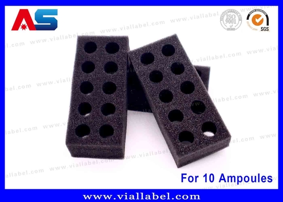 কালো ইভিএ ফোম অ্যামপুল ট্রে ∙ 10x1 মিলি নিরাপদ সঞ্চয়স্থান সমাধান চিকিৎসা ও পরীক্ষাগার ব্যবহারের জন্য