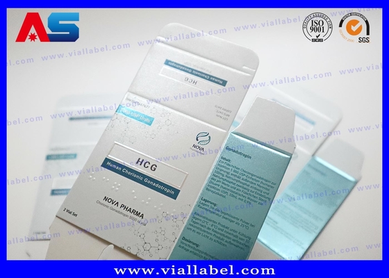 কাস্টম লেজার-ইটচড এইচসিজি ভায়াল বক্স (57x57x25 মিমি) পিভিসি ব্লিস্টার সন্নিবেশের সাথে।