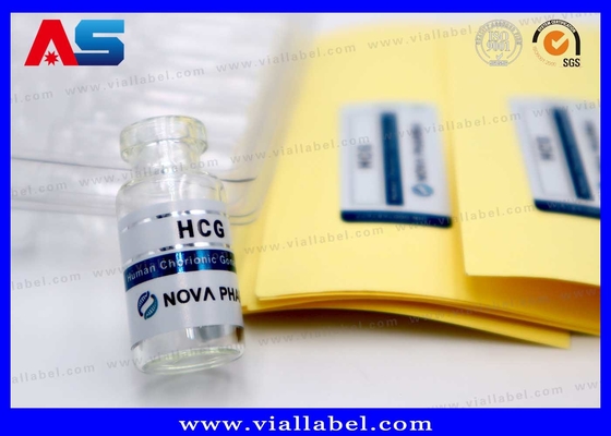 2ml ছোট ইনজেকশন বোতল লেবেল, ফার্মাসিউটিক্যাল প্যাকেজের জন্য ম্যাট কাস্টমাইজড এইচসিজি ভায়াল লেবেল প্রিন্টিং
