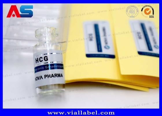 2ml ছোট ইনজেকশন বোতল লেবেল, ফার্মাসিউটিক্যাল প্যাকেজের জন্য ম্যাট কাস্টমাইজড এইচসিজি ভায়াল লেবেল প্রিন্টিং