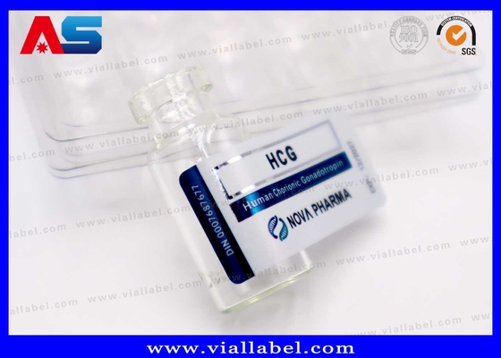 2ml ছোট ইনজেকশন বোতল লেবেল, ফার্মাসিউটিক্যাল প্যাকেজের জন্য ম্যাট কাস্টমাইজড এইচসিজি ভায়াল লেবেল প্রিন্টিং