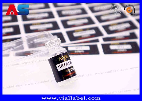 ইনজেকশন তেলের স্টিকারের জন্য হোয়াইট পার্ল ফিল্ম ছোট বোতল লেবেল, এইচসিজি ভায়াল স্টিকার প্রিন্টিং কাস্টমাইজড লোগো