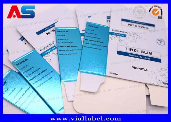 ইউভি ম্যাট ধাতব রং ফার্মাসিউটিক্যাল পেপটাইড পেপার বক্স লেবেল ট্রে ২ বোতল ২ মিলি এর জন্য