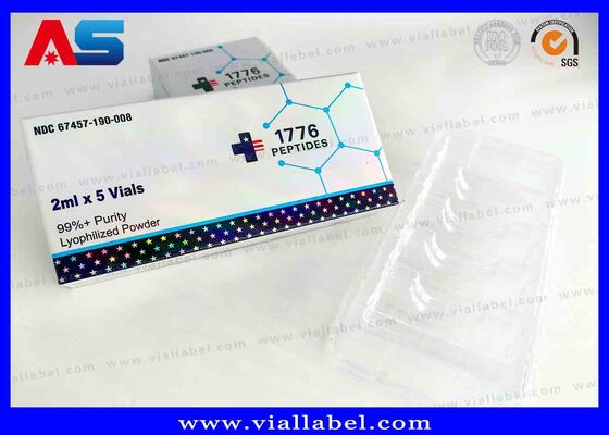 BPC হলোগ্রাফিক লেজার ছোট বাক্স, ঔষধের বাক্স ২ বোতল ৩ মিলি প্রিন্টিং এর জন্য