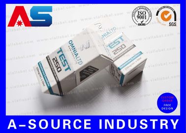 গ্লাস বোতল জন্য সিলভার এমবসড 10ml ভায়াল বক্স সরানো হলোগ্রাম ঔষধ ওষুধ প্যাকেজিং বক্স