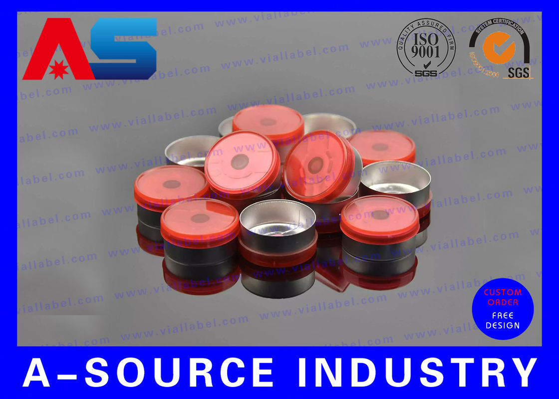 রেড অ্যালুমিনিয়াম 20mm ফ্লিপ অফ ক্যাপ রসায়ন ফার্মাসিউটিক্যাল অ্যালুমিনিয়াম বোতল ক্যাপ কাস্টম তৈরি গ্রহণ