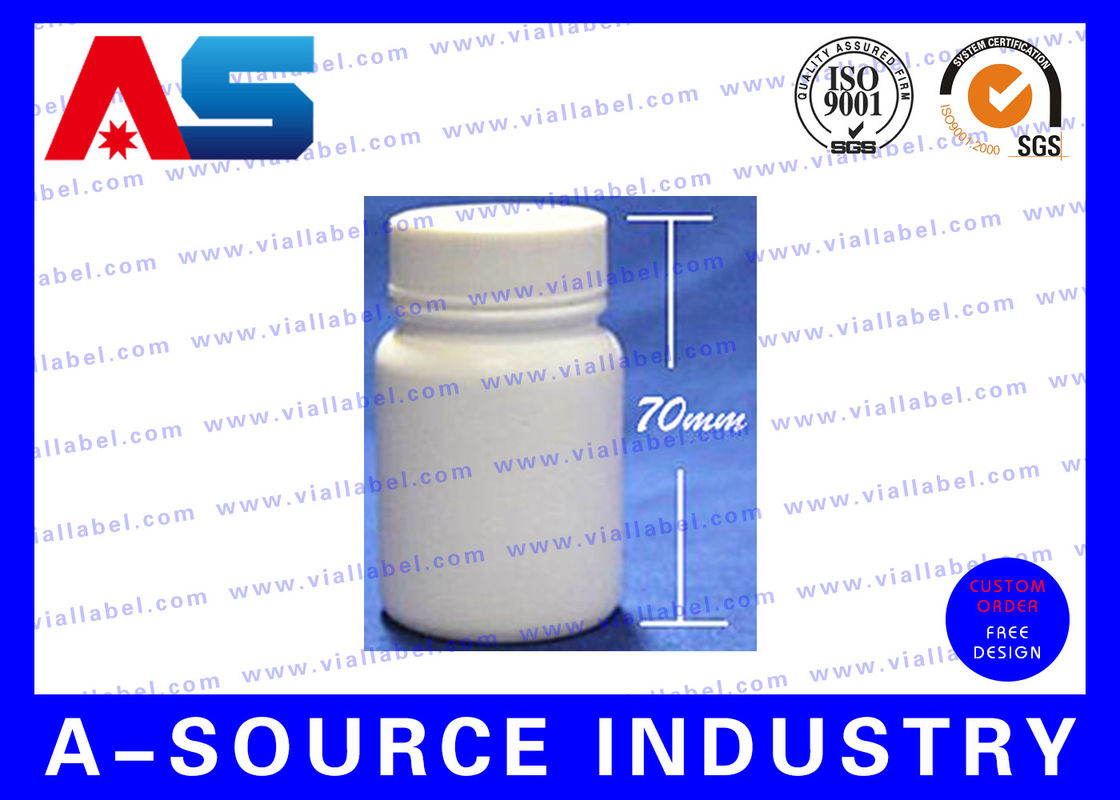 60 মিলি পিই ক্যাপসুল প্লাস্টিকের পিল বোতল 70mm * 27mm সুরক্ষা সংবেদনশীল সীল সঙ্গে প্লাস্টিকের ঔষধ বোতল