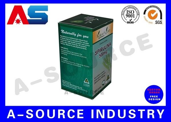 ক্যাপসুল প্যাকেজিং বক্স গ্লোসি ফিনিস ফার্মাসিউটিক্যাল প্যাকেজিং বক্স / ওষুধের কাগজের বাক্স পিলের বোতল জন্য