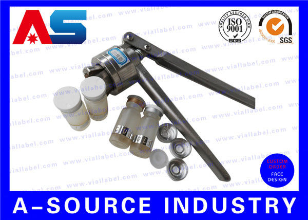 সিলভার অ্যালুমিনিয়াম ম্যানুয়াল ভায়াল ক্যাপ ক্রিম্পার ক্রিম্পিং টুল ১৩মিমি / ২০মিমি ফ্লিপ অফ প্লাস্টিক ক্যাপের জন্য