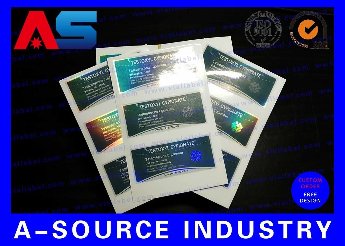 পেপটাইড / টির্জের জন্য ম্যাট ফিনিশ জলরোধী প্লাস্টিক ফার্মেসি বোতল লেবেল স্টিকার