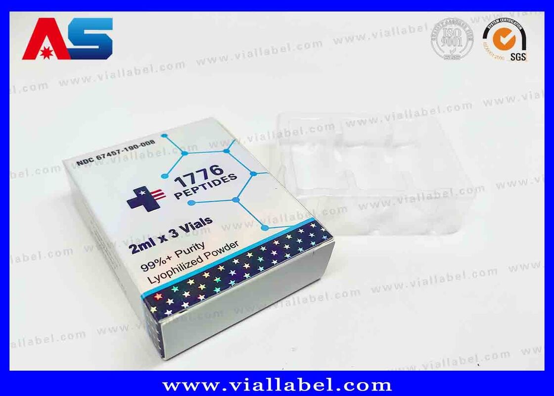 BPC হলোগ্রাফিক লেজার ছোট বাক্স, ঔষধের বাক্স ২ বোতল ৩ মিলি প্রিন্টিং এর জন্য
