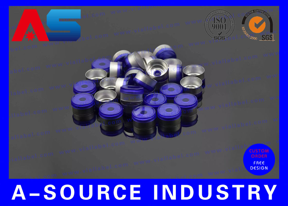 গ্লাস ভ্যালু অ্যালুমিনিয়াম ক্যাপ সঙ্গে রাবার stopper জন্য 10ml / 2ml বোতল electroplating কালো