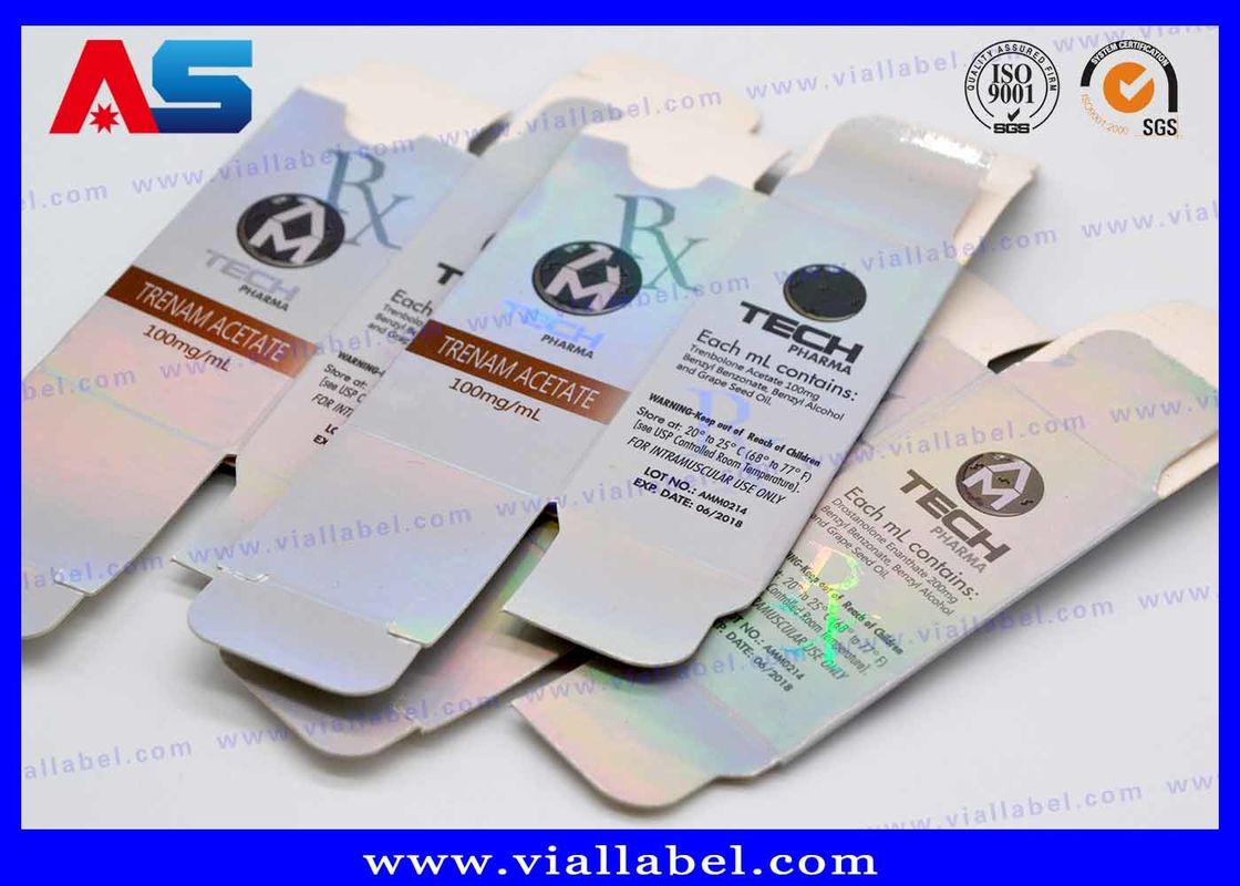 Muscledevelop সিলভার এমবসড 10 মিলি শিশি স্টোরেজ বাক্স ইনজেকটেবল স্টেরয়েড মেডিটেক ট্রেনবোলন