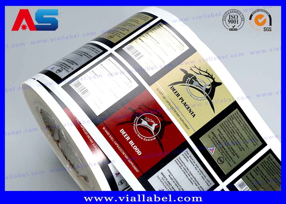 আঠালো পেপটাইড ফার্মাসিউটিক্যাল প্যাকেজিং 15ml বোতল লেবেল সিলভার ফয়েল রঙের ওষুধের বোতল লেবেল